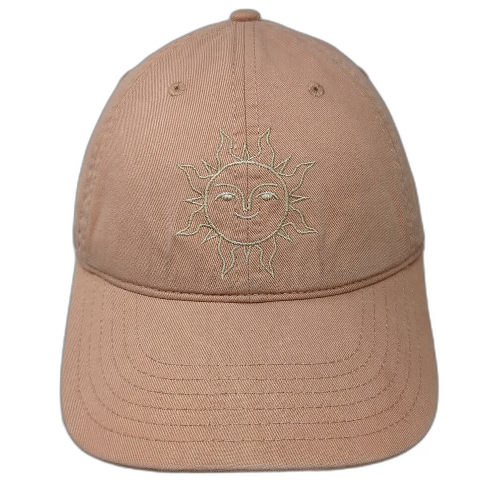 Mighty Fine Baseball Cap Pink One Size Embroidered Sun Face Cotton Strapback Hat